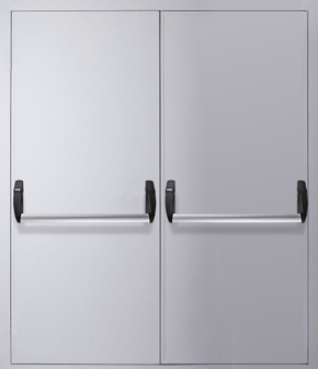 Двупольная глухая противодымная противопожарная дверь с ручками «Антипаника» EIS 60 12