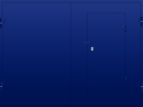 Гаражные ворота с калиткой RAL 5002